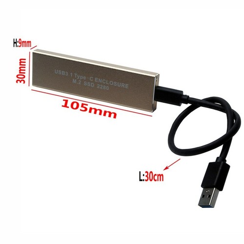 High Speed PCIE USB3.1 HDD Enclosure M.2 to USB Type-C 3.1 Hard Drive Case - Picture 5 of 9
