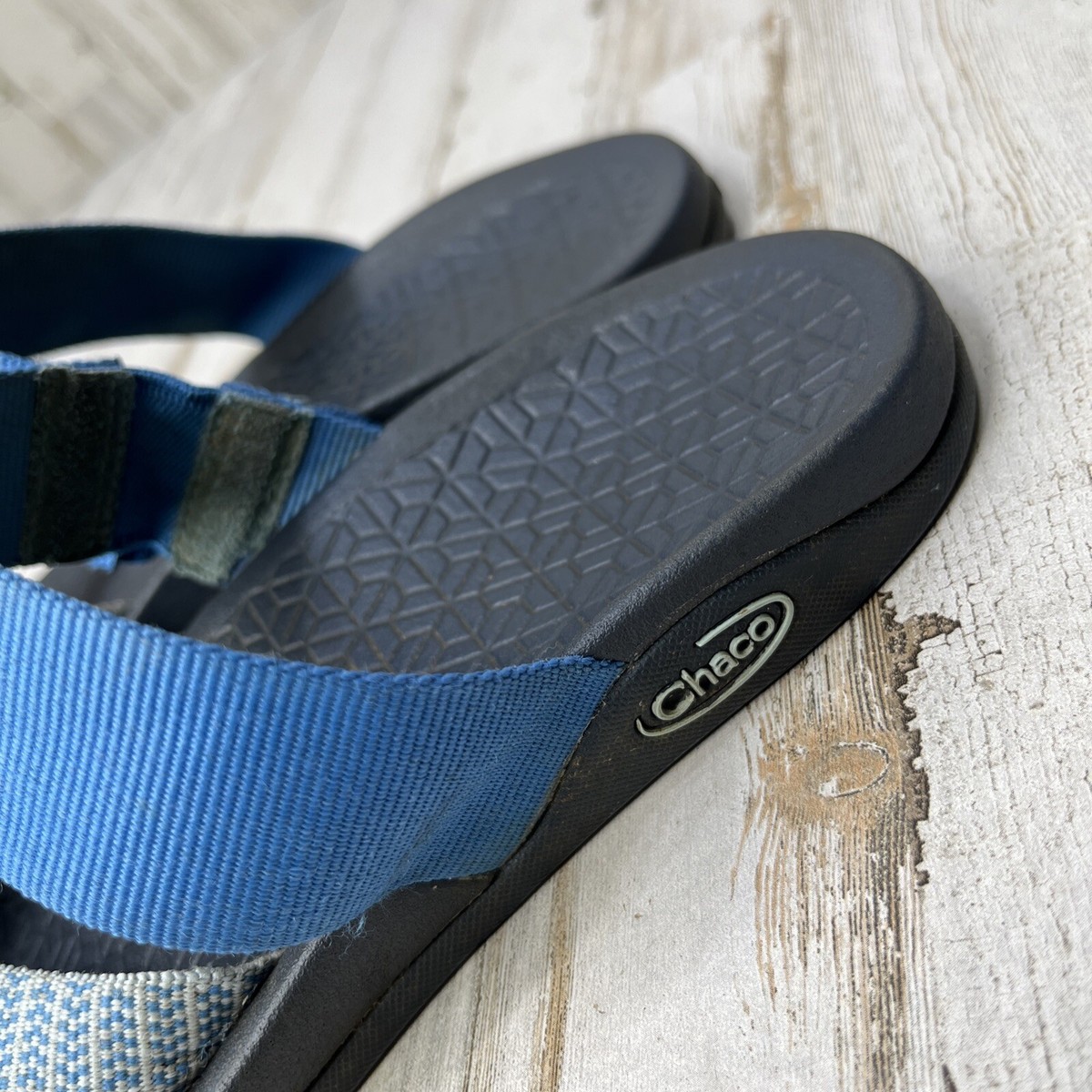 Chaco Womens Tetra Cloud Slip On Sandals Size 7 Blue Bluebell Eclipse Toe Loop View 3