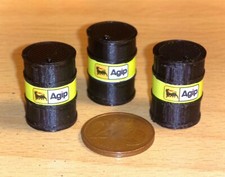 # 1/43 3x BIDONI CARBURANTE 200 l AGIP ANNI 80 x DIORAMA F1 o GARAGE PLA #