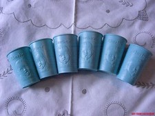 True Vtg but NEW Unused Lot Set of 6 Gerber Baby Blue Drinking Cups 1960's USA