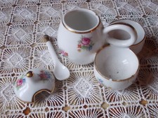 Salière poivrières Moutardier Limoges porcelaine, avec sa cuiller
