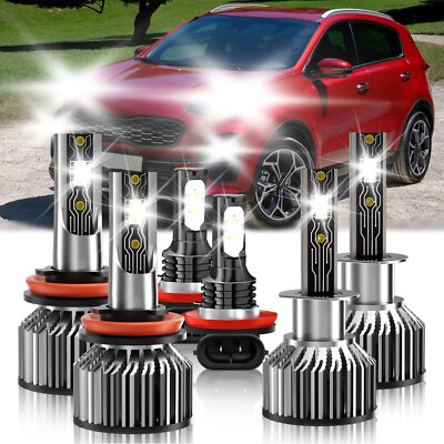 LED Headlight Bulb High/Low Beam Fog Light Kit 26000LM For Kia Sorento 2011-2013