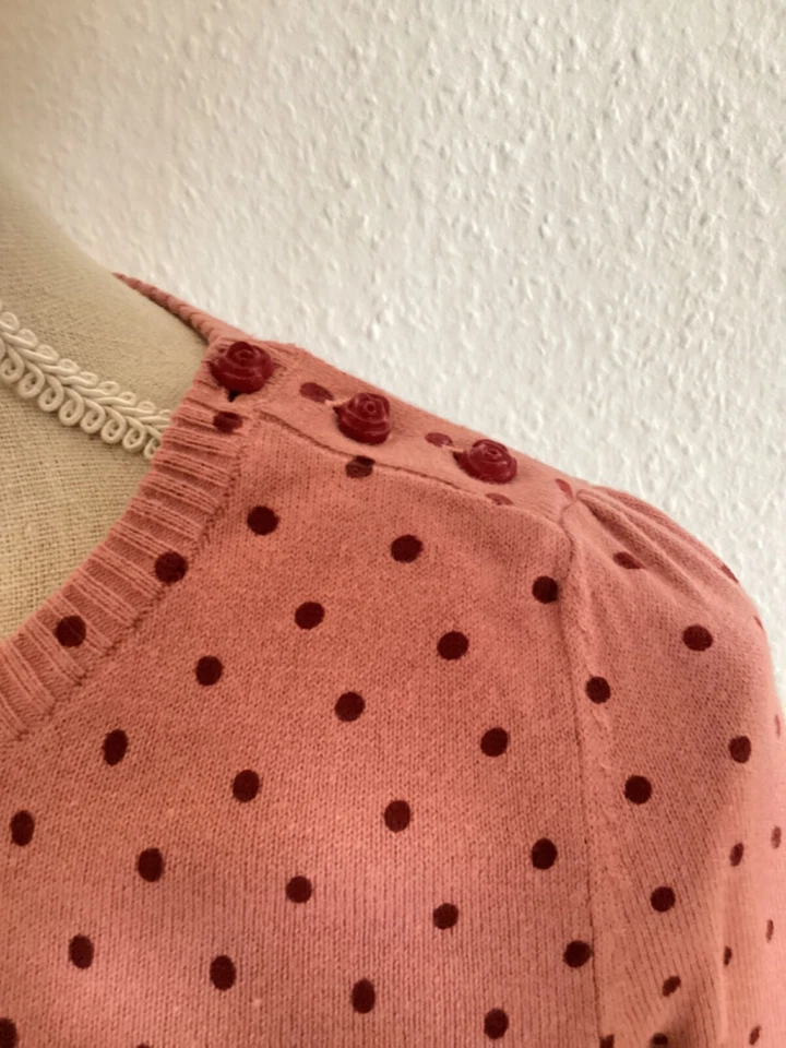 NEU Feinstrick Pullover Springfield S 34 36 altrosa, gepunktet, Blogger Übergang - Bild 2 von 3