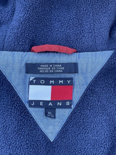 Vntg Tommy Hilfiger Jeans Windbreaker Jacket Hoodie Insulated Pullover Anorak XL - Picture 16 of 22