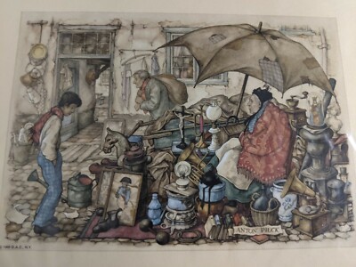 Anton Pieck 1966 DAC NY print #44976 old women young boy market