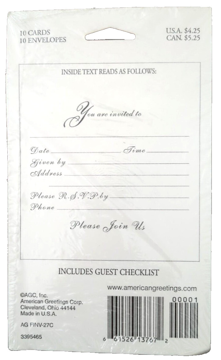 Vintage 1980s Wedding Shower Invitations Embossed American Greetings Pack Of 10