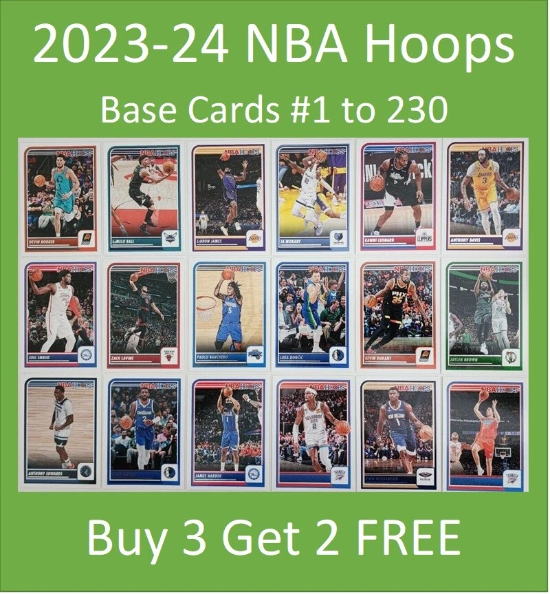 2023-24 NBA Hoops Base Cards - LeBron Curry Durant Morant Doncic Tatum Giannis