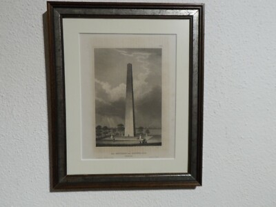 Orig.(ca. 1850) Stahlstich Das Monument auf Bunkers-Hill Boston USA