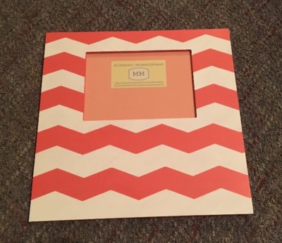 New Picture Frame Coral Ivory Painted Decor Chevron Wood 4 x 6 12x12 Square