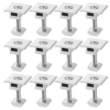 12Pcs Solar Panel Middle Clamp, 40mm Aluminum Solar Panel Center Clamp, Silver