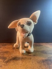 Collectible APPLAUSE Plush Brown TACO BELL CHIHUAHUA 6" Long 5 1/2" Tall pre-own