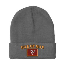 Beanies for Men Isle of Flag Embroidery Winter Hats Women Acrylic Skull Cap