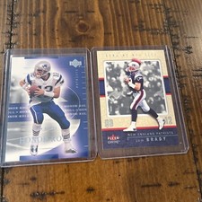 TOM BRADY 2002 Fleer Genuine #43 & UD Honor Roll #34 Patriots Football Cards (c2