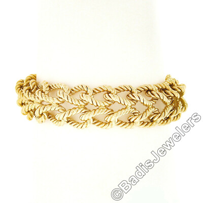 Tiffany & Co. Solid Gold Dual Row Twisted Wire Cable Interlocking