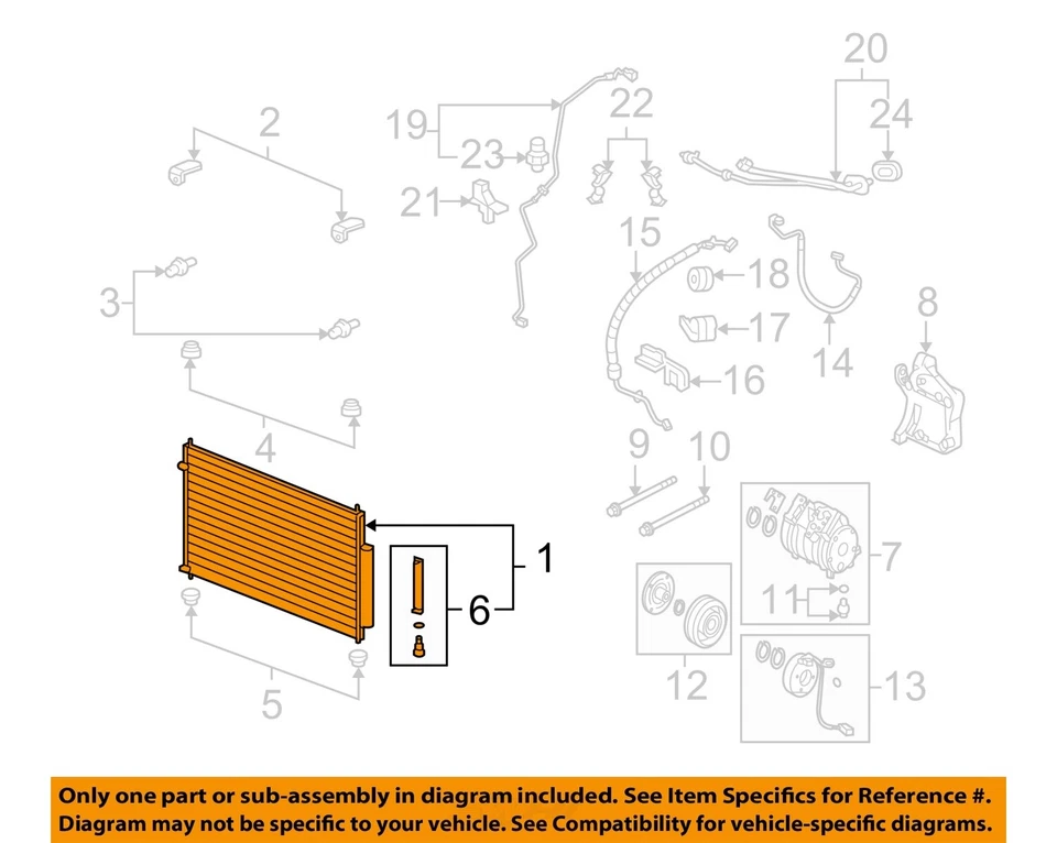Condensador de aire acondicionado usado se adapta a: Acura Rl 2010 grado C Foto 3 de 4