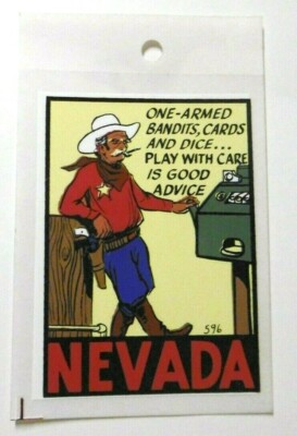 Souvenir-Aufkleber Nevada The Silver State Carson City USA 70er Oldtimer