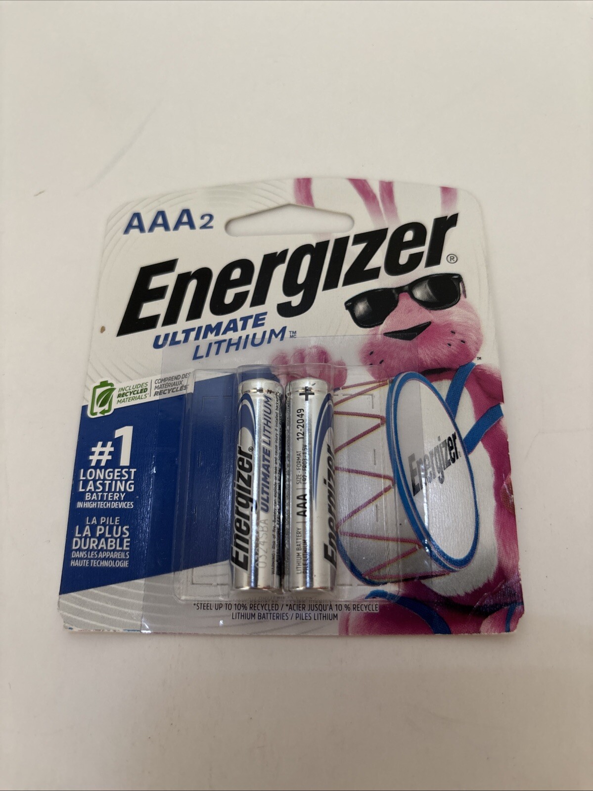 Energizer Ultimate Lithium AAA Batteries pack Of 2, 25YR Shelf Life Exp 12/49-image