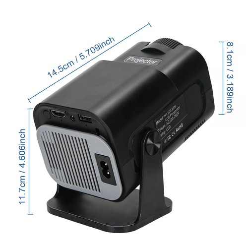 HD Projector 4k 1080p Mini 200 Ansi LM Home Theater WiFi Bluetooth For Android - Picture 13 of 14