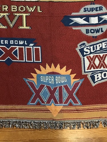 San Francisco Super Bowl Champion NFL Teams Logo Large Throw Blanket 50" X 60" - Picture 9 of 13