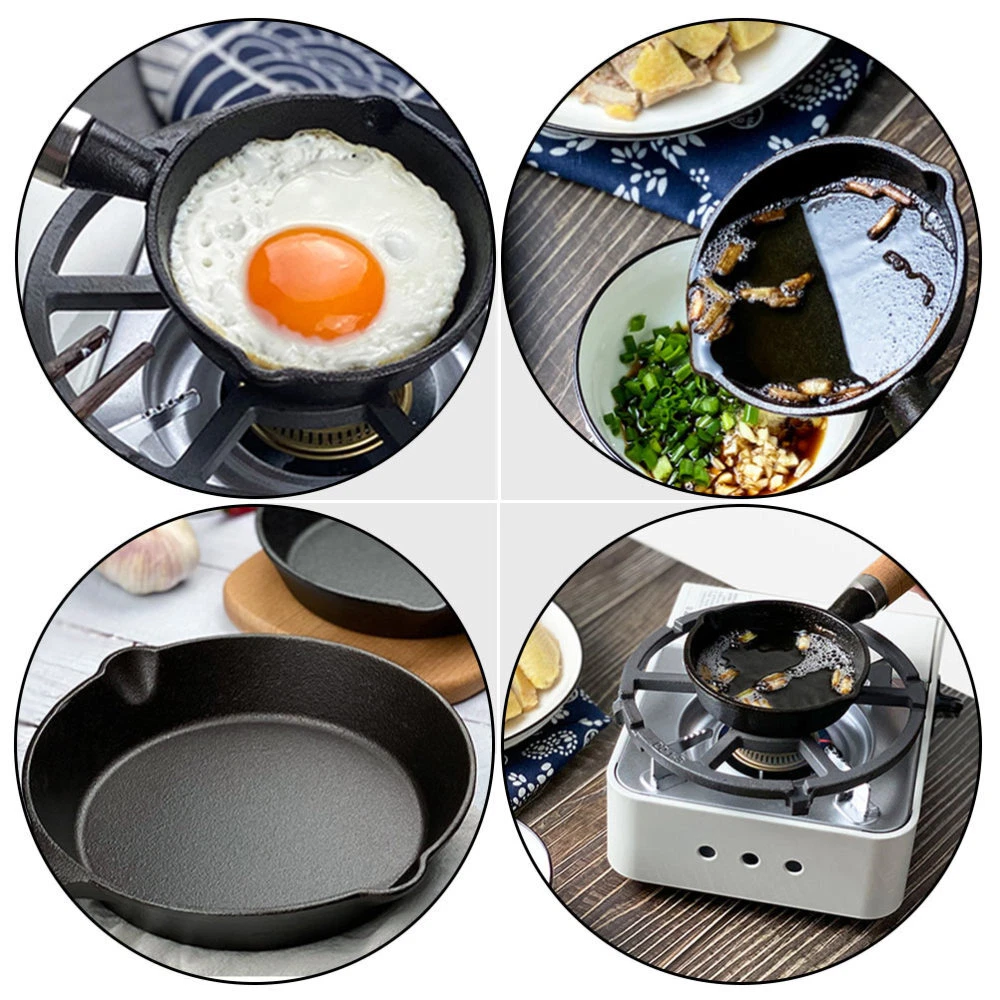 Non Stick Egg Cooker Pan Cast Iron Sinle Fry Small Frying Oil