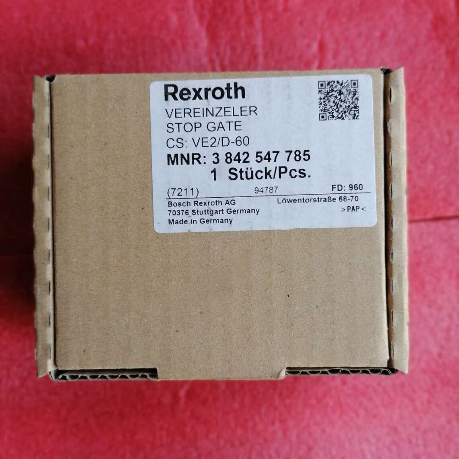 ONE New stopper VE2/D-60 article number 3842547785 DHL SHIPPING #F22