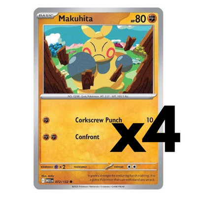 4x Makuhita - 072/132 - ME01: Mega Evolution (MEG) Pokemon Playset x4