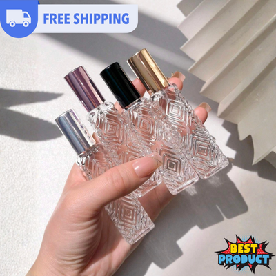 #ad 12ml Perfume Atomizer Bottle Aluminum Sprayer Refillabl Travel Glass Spray Bottl $5.99