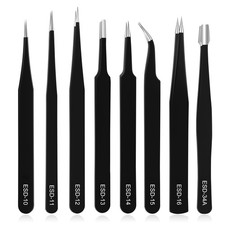 Ainiv Precision Tweezers Set, 8PCS Anti-Static ESD Tweezers, 8pcs, 8pcs