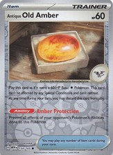 Antique Old Amber 154/165 Common 151 Pokemon Reverse Holo Near Mint
