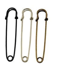 Set of Extra-Large 4" Steel Safety Pins - Blankets, Skirts, Kilts, Crafts 12pcs