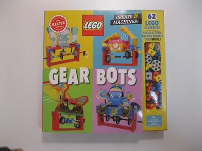 Lego Gear Bots Klutz Certified Create 8 Machines 64 Page Book & 62 Lego Elements