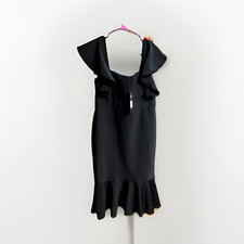 Fashion Nova Bandage Midi Dress Black 1X Sleeveless Ruffle Accent Zip