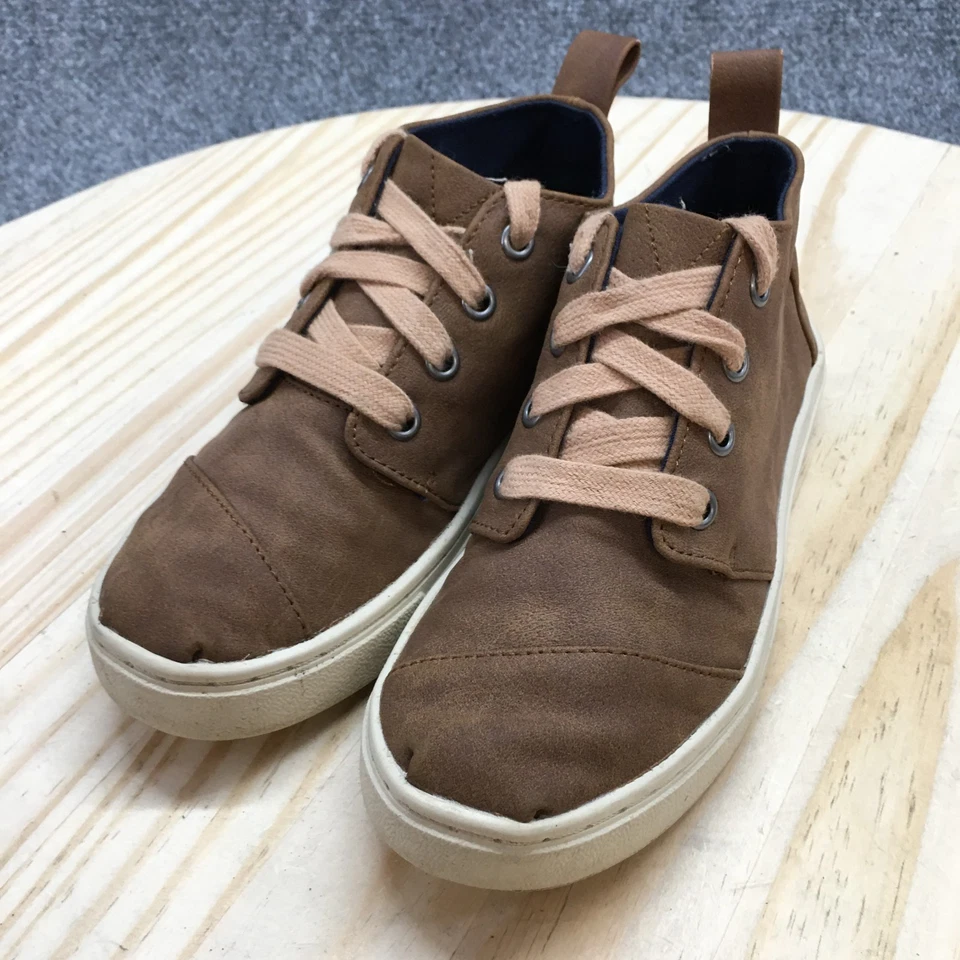 TOMS Shoes Youth 1.5 Boys Botas Cupsole Mid Top Sneakers 10016435 Brown Fabric - Image 3 of 4