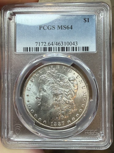 1887 Morgan Silver Dollar $1 PCGS MS64 ~ Beautiful Coin ~  Free US Shipping
