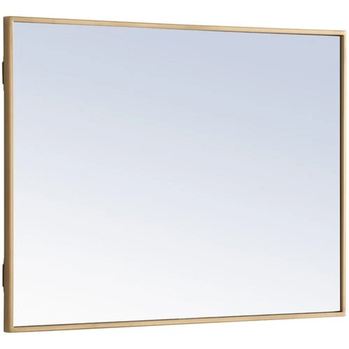 Elegant Decor Monet 32" x 24" Rectangle Metal Frame Mirror in Brass - Picture 5 of 12