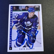 1993 Score Hockey #119 Dave Ellett Signed Autograph (no COA) TTM