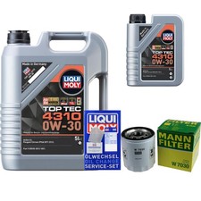 MANN-FILTER Ölfilter 6L Liqui Moly Top Tec 4310 0W-30 für Alfa Romeo Stelvio