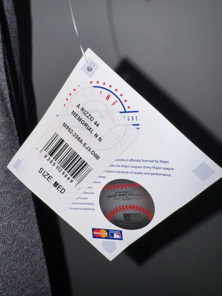 Мужская футболка игрока Majestic Chicago Cubs Anthony Rizzo No44 Memorial Day серая M новая с ценниками - Изображение 4 из 4