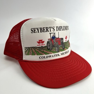 Vintage Massey-Ferguson Mesh Trucker Hat Snapback SEYBERT'S IMPLEMENT, MI Nissin