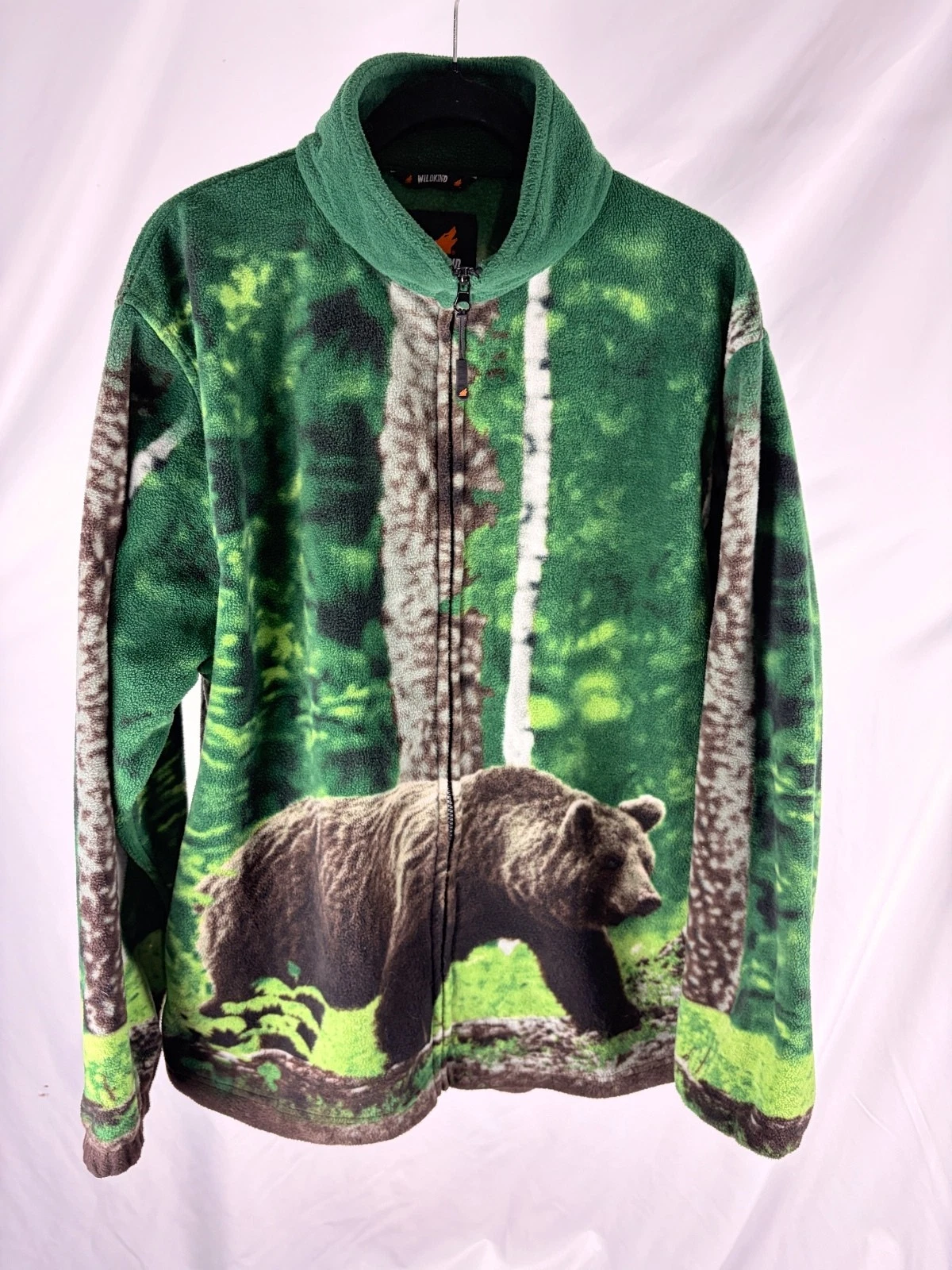Wildkind Bear Print Fleece Full-Zip Jacket Men’s XL - product detail image 1