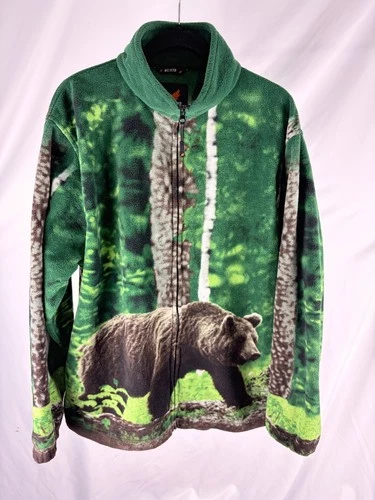 Wildkind Bear Print Fleece Full-Zip Jacket Men’s XL video thumbnail