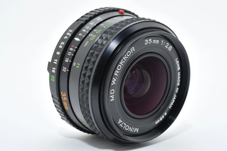 [Excelente COMO NUEVO con Capucha] Lente MF Gran Angular MINOLTA MD W.ROKKOR 35mm f2.8 de JAPÓN Foto 4 de 4