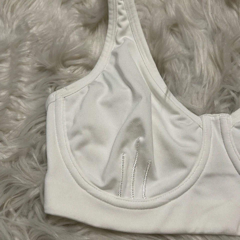 Sujetador deportivo Natori 32C blanco convertible Coolmax alto impacto rendimiento 731439 Foto 3 de 4