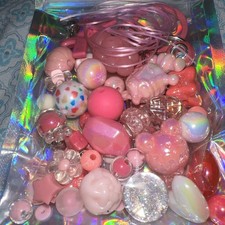 Lot of Pink Beads - Mixed Styles and Materials - Jewelry Making Supplies