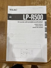 Teac LP-R500 CD Recorder/Turntable/Cassette player Owners Manual Excellent