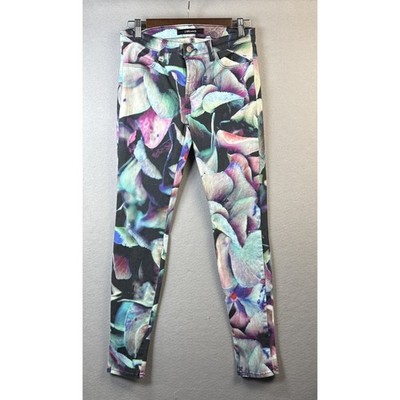 J Brand Super Skinny Jeans Womens 29 Hydra Print Floral Multicolor Flirty Girly