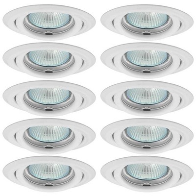 10 x Einbaustrahler Lampen Licht Downlight AXEL Weiß rund max. 35W schwenkbar