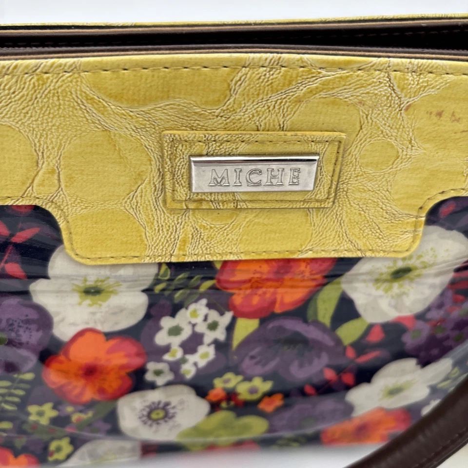 Bolso de Mano Miche Sabrina Estampado Floral y Borde Amarillo Imitación Cuero Foto 2 de 4