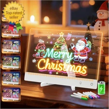 Rechargeable LED Note Board with Colors, 13.7"X10" Lumi LED Drawing Board Acryli