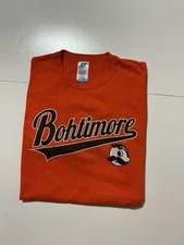 Natty Boh Mr Boh Bohtimore Wild Bills Baltimore Orioles Baseball Orange T-Shirt 